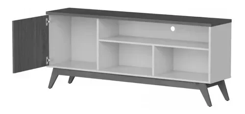 Rack Para Tv Até 55 Polegadas Retrô Ripado Malbec Germai:Cedro - 5
