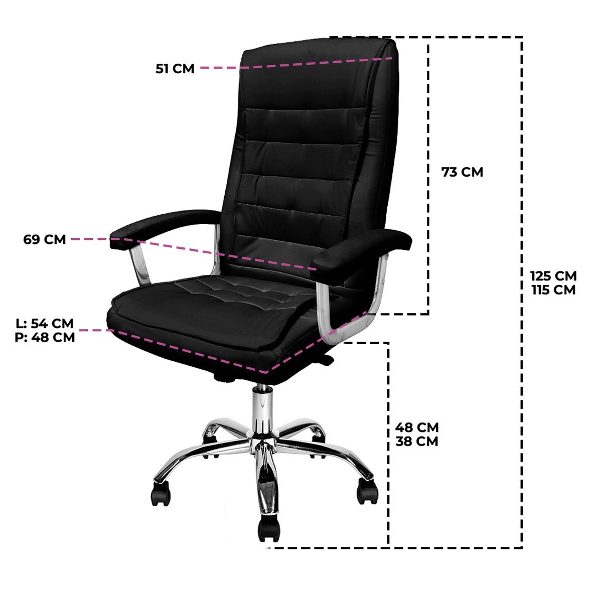 Cadeira Escritório Presidente Prime Line Pl-104 Big com Molas - Branco - 6