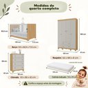 Ver mais imagens de Quarto de Bebê Completo Berço Americano 3 em 1 Flor Multimóveis MP4938 Madeirado/Off White