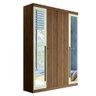 Guarda Roupa Solteiro 4 Portas Flex com Espelho Buriti Santos Andirá Jatoba/areia - 3