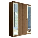 Ver imagem 3 de Guarda Roupa Solteiro 4 Portas Flex com Espelho Buriti Santos Andirá Jatoba/areia