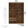 Guarda Roupa Solteiro 4 Portas Flex com Espelho Buriti Santos Andirá Jatoba/areia - 7