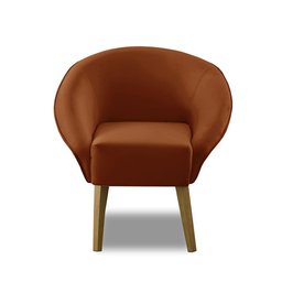 Poltrona Para Sala Decorativa Milena Veludo Terracota Adonai Estofados - 3