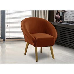 Poltrona Para Sala Decorativa Milena Veludo Terracota Adonai Estofados - 1