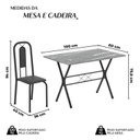 Ver imagem 3 de Conjunto de Mesa Tubular 100x60cm Tampo em Granito Topázio com 4 Cadeiras Lívia Preto