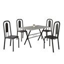 Ver imagem 2 de Conjunto de Mesa Tubular 100x60cm Tampo em Granito Topázio com 4 Cadeiras Lívia Preto