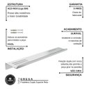 Ver imagem 5 de Prateleira Dupla Porta Shampoo em Aço Inoxidável Branco para Banheiro Grego Metal