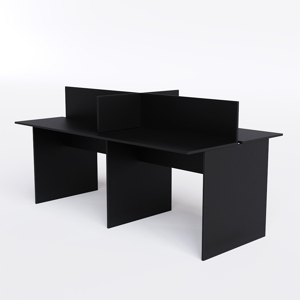 Mesa Estação de Trabalho 4 Lugares 180x120cm Cor:preto