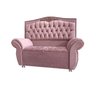 Kit Cabeceira + Recamier Baú Dunas Dubái Veludo Rosê Linha Alta 1,60 Casal Dalaqua-decor - 1