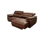 Ver imagem 5 de Sofá Retrátil e Reclinável Zurique 100% em Couro Natural com 2,60m Couro:castanho