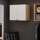 Ver imagem 1 de Amário Aéreo 100% MDF Infinity 2 Portas Savana/Branco Estilo Americano