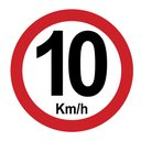 Ver imagem 1 de Placa Sinalização Velocidade Máxima 10km/h Redonda 45x45cm
