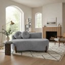 Ver imagem 2 de Namoradeira Lounge Decorativa 150cm Sala Linho:cinza/liso