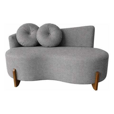Namoradeira Lounge Decorativa 150cm Sala Linho:cinza/liso