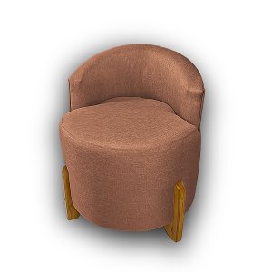 Puff Poltrona com Encosto Confortável Decorativa Orgânica para Recepção Linho Agatha