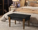 Ver imagem 2 de Puff, Banqueta, Recamier Captone Espanha Pés de Madeira 0,70 Cor Preto - Comprar Moveis em Casa