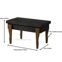 Ver imagem 3 de Puff, Banqueta, Recamier Captone Espanha Pés de Madeira 0,70 Cor Preto - Comprar Moveis em Casa