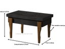 Ver imagem 3 de Puff, Banqueta, Recamier Captone Espanha Pés de Madeira 0,70 Cor Preto - Comprar Moveis em Casa