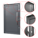 Ver imagem 3 de Porta Pivotante Alumínio Lambril c/Puxador Dir. Elite Cinza 240x120 Brimak