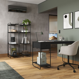 Mesa Home Office em Aço 125 X 55 Cm com Gaveta Criare Preto - 2