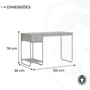 Ver imagem 7 de Mesa Home Office em Aço 125 X 55 Cm com Gaveta Criare Preto