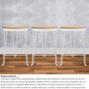 Ver imagem 2 de Banqueta Banco Baixo Guatemala Estilo Industrial Branco/ Jade