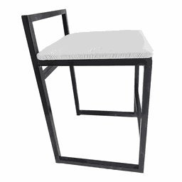 Banqueta Baixa Bali Estilo Industrial Assento Branco - 3 Banqueta Baixa Bali Estilo Industrial Assento Branco - 3