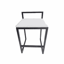 Ver imagem 1 de Banqueta Baixa Bali Estilo Industrial Assento Branco