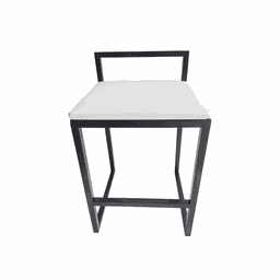 Banqueta Baixa Bali Estilo Industrial Assento Branco - 1 Banqueta Baixa Bali Estilo Industrial Assento Branco - 1