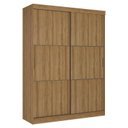Ver imagem 2 de Guarda Roupa Casal Comfort 2 Portas Almendra Acetinado e Cômoda Gaveteiro Condessa Almendra - Thb