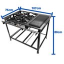 Ver imagem 5 de Fogão Industrial 4 Bocas P5 com Chapa Bifeteira Baixa Pressão 4QS Metalfour