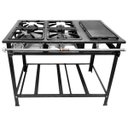 Ver imagem 1 de Fogão Industrial 4 Bocas P5 com Chapa Bifeteira Baixa Pressão 4QS Metalfour