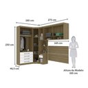 Ver imagem 3 de Quarto Casal 5 Módulos e Cabeceira Paris Luciane Móveis Avelã Pf-branco Pf