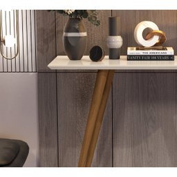 Buffet Aparador Mdf Sala Cantinho Café Pé Palito Madeira Retro:OFF WHITE - 3