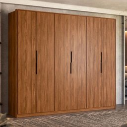 Guarda Roupa Casal Atrice Ambiente 6 Portas Nogueira Touch Demóbile – Demartêz - 1 Guarda Roupa Casal Atrice Ambiente 6 Portas Nogueira Touch Demóbile – Demartêz - 1