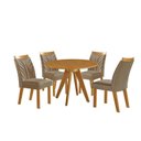 Ver imagem 2 de Conjunto Sala de Jantar Mesa Liz Redonda Tampo Amadeirado 4 Cadeiras Veneza New Cinamomo Yescasa