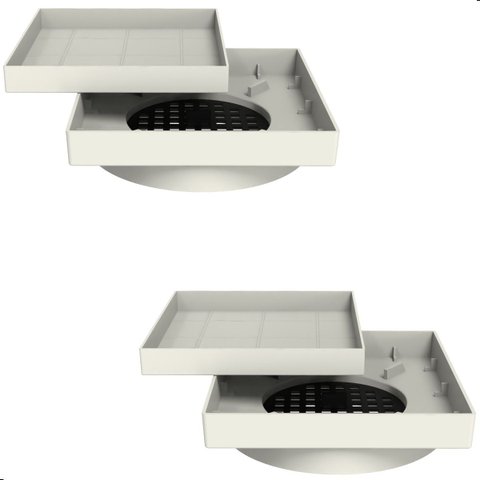 Kit com 2 Ralos Oculto Invisível Anti Inseto 15x15 Branco