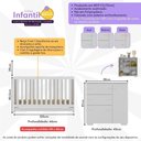 Ver imagem 2 de Quarto Infantil com Berço Colchão Incluso e Cômoda Algodão Doce Multimóveis Mp4250 Branco