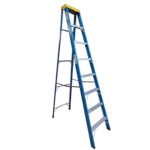 Escada de Fibra Alumínio Tesoura Simples Premium 2,40m 8 Degraus 120kg W.bertolo