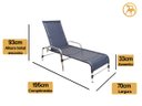 Ver imagem 3 de 2 Espreguiçadeiras e Mesa em Alumínio para Piscina, Jardim - Azul Dark