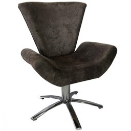 Poltrona Giratória Elegance Sued Marrom - 1