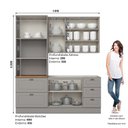 Ver imagem 7 de Cozinha Modulada Americana 3 Peças com Balcão 120cm sem Tampo Cinza/nature - Móveis Henn