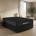 Ver imagem 1 de Cama Box Baú com Colchão Ortobom de Espuma Pillow Top Confort Black Casal 138cm