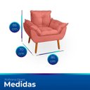 Ver imagem 2 de Poltrona Opala Rose Suede Decorativa para Sala Escritório Biselos-Decor