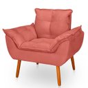 Ver imagem 5 de Poltrona Opala Rose Suede Decorativa para Sala Escritório Biselos-Decor