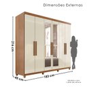 Ver imagem 3 de Guarda-Roupa Casal com Espelho 6 Portas 2 Gavetas com Pés Napoli