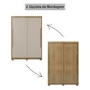 Ver imagem 4 de Guarda Roupa Roupeiro Solteiro Dubai Infinity 2 Portas de Correr 3 Gavetas Nature Fendi Vila Rica