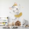 Adesivo de Parede Infantil Gatinha Bailarina-Extra Grande 85x71cm - 1