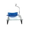 GABINETE DE VIDRO COM CUBA QUADRADA AZUL ESCURO TAMPO 40CM INCOLOR MAIS TORNEIRA METAL - 1
