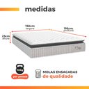 Ver imagem 4 de Cama Box Colchão Baú Casal Queen Molas Ensacadas City Pillow Top 158x198x64cm Branco / Cinza Hellen